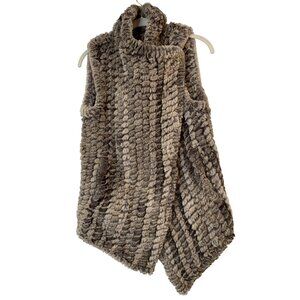Love Token Amy Faux Fur Vest Grey Mix S 100% Polyester Shell RD10159 NWT $163